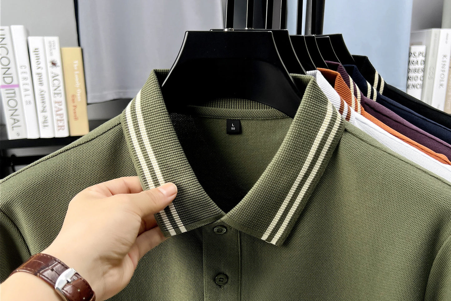 Men's short sleeved polo shirt