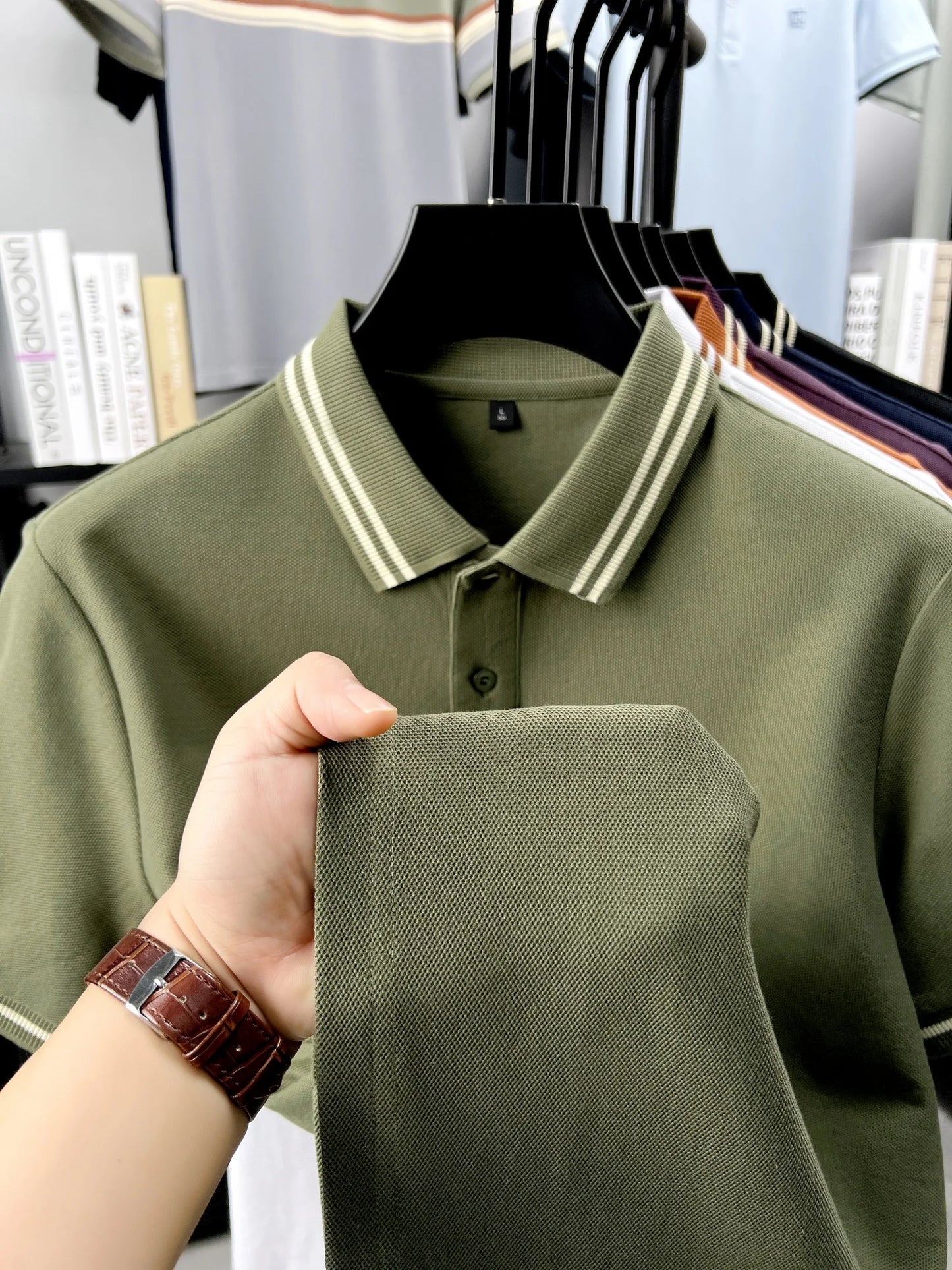 Men's short sleeved polo shirt