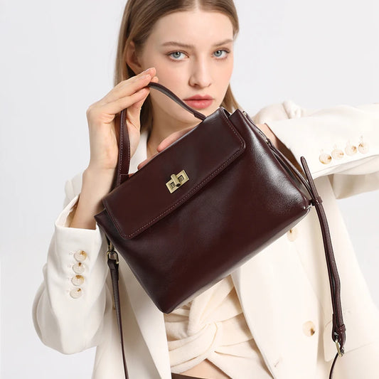 Women Cowhide Genuine Leather Tote Bag