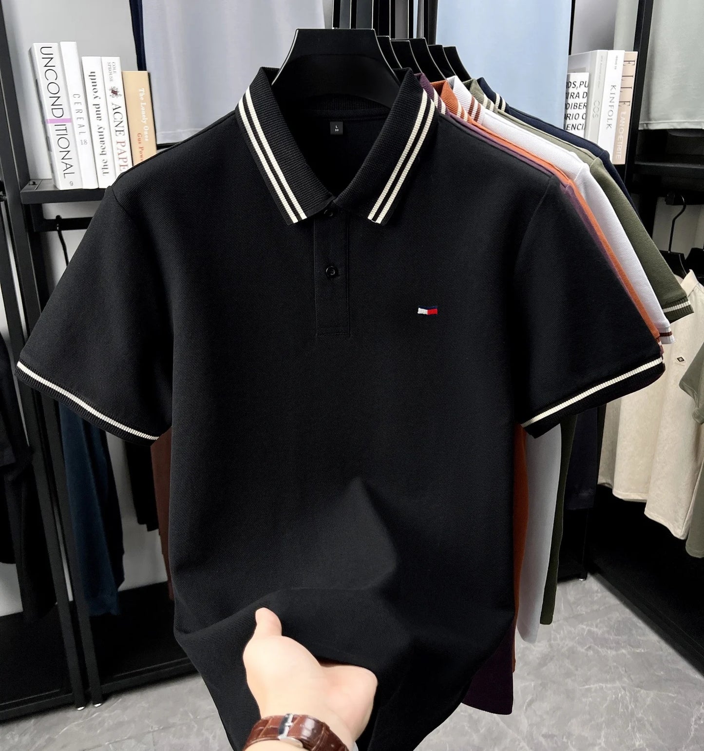 Men's short sleeved polo shirt