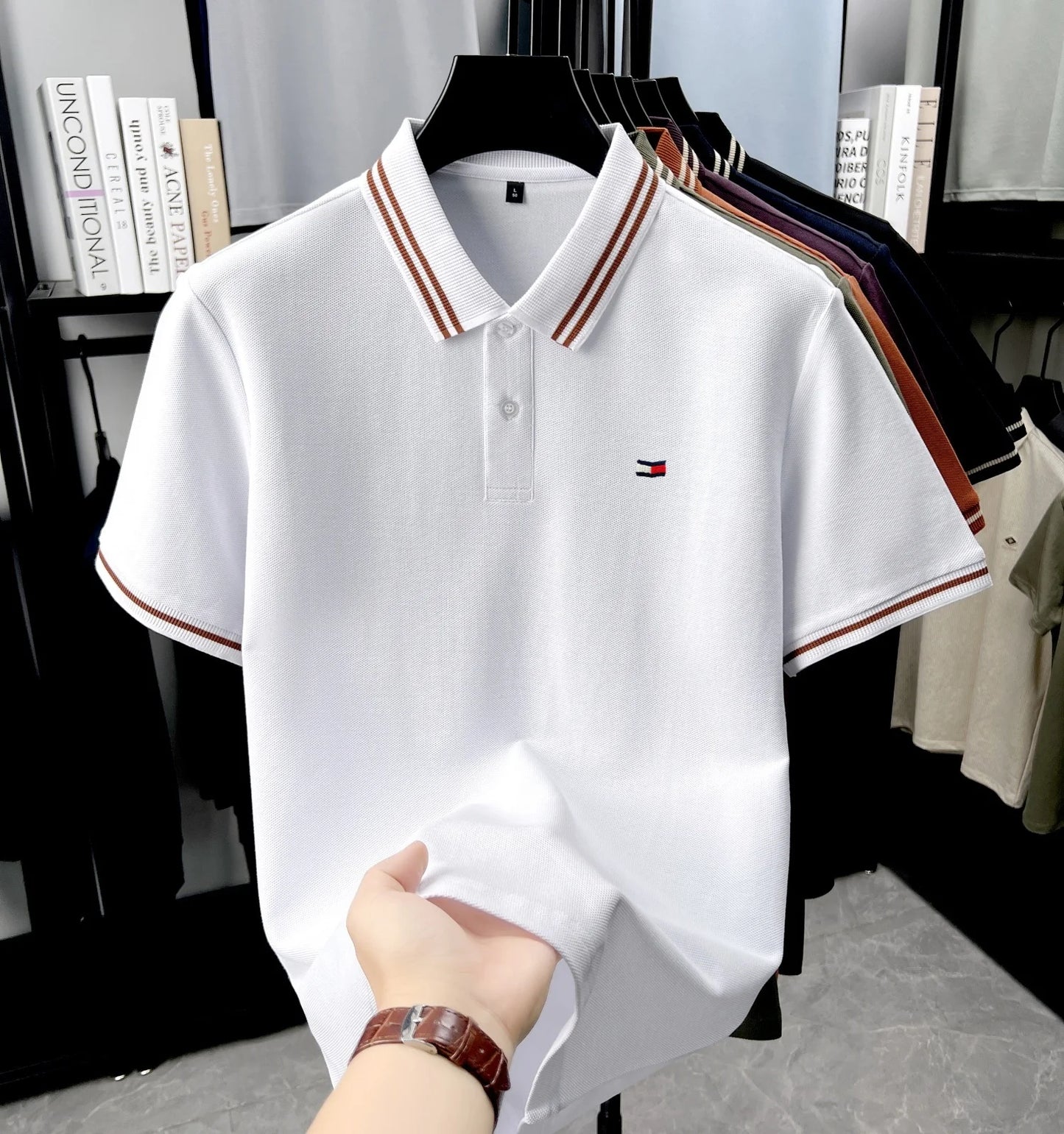 Men's short sleeved polo shirt
