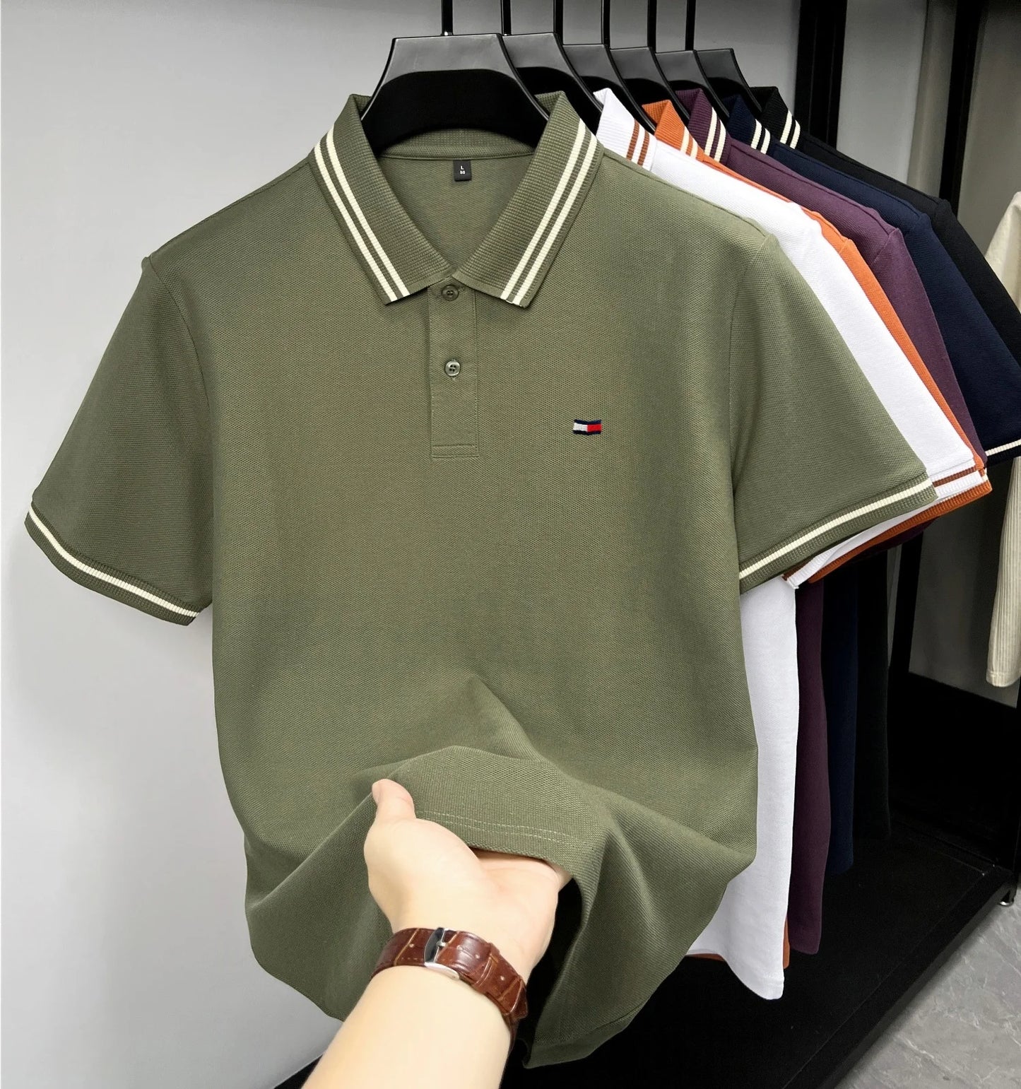 Men's short sleeved polo shirt