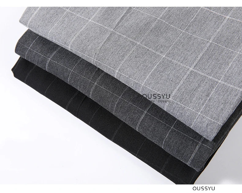 Thin Plaid Pattern Formal Dress Pants